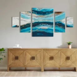 Canvas Art-Kirkland's Home Midnight Tide Canvas Art Prints, Set Of 5 Blue