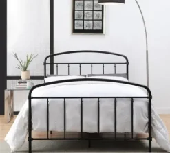 Beds & Headboards-Kirkland's Home Midnight Vintage Arch Full Bed Frame Black