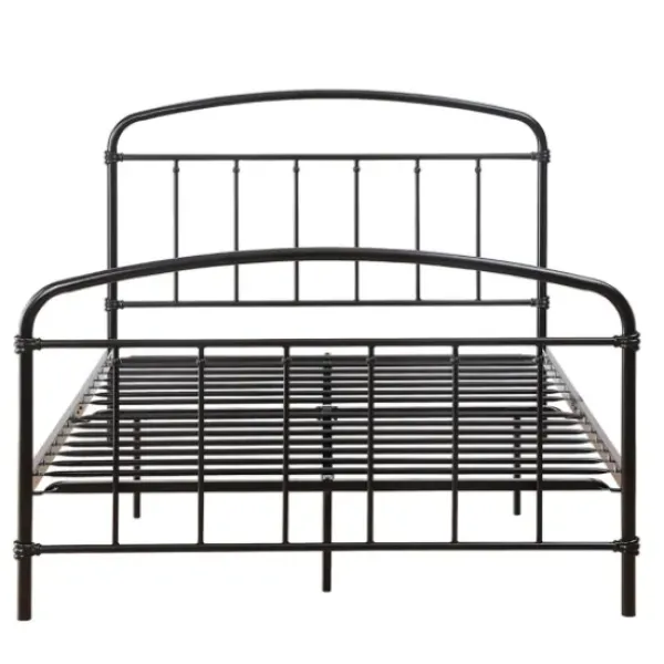 Beds & Headboards-Kirkland's Home Midnight Vintage Arch Full Bed Frame Black