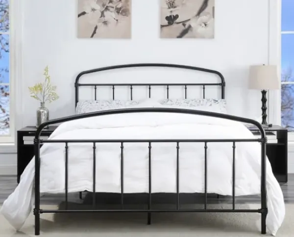 Beds & Headboards-Kirkland's Home Midnight Vintage Arch Queen Bed Frame Black