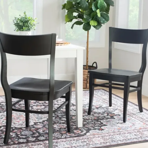 Dining Chairs-Kirkland's Home Midnight Wave Frame Dining Chairs, Set Of 2 Black