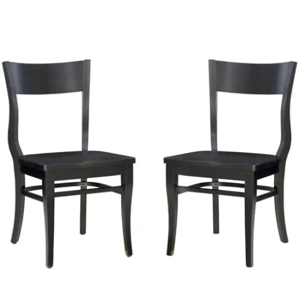 Dining Chairs-Kirkland's Home Midnight Wave Frame Dining Chairs, Set Of 2 Black