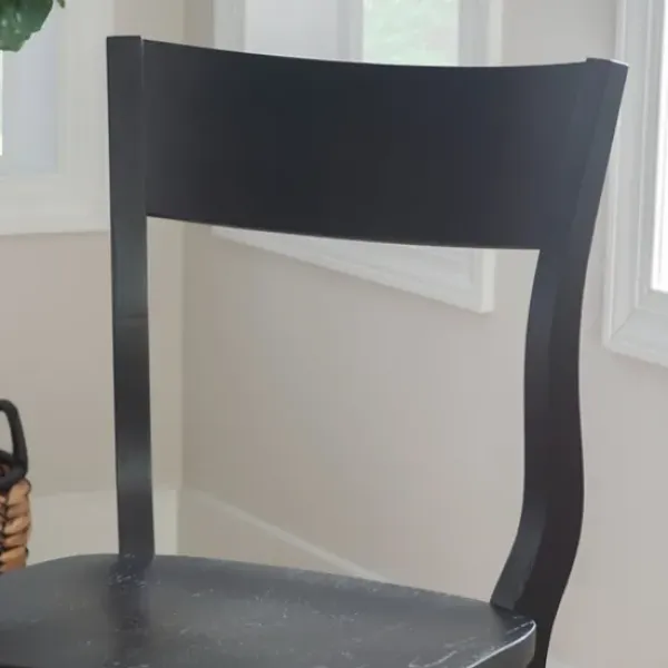 Dining Chairs-Kirkland's Home Midnight Wave Frame Dining Chairs, Set Of 2 Black
