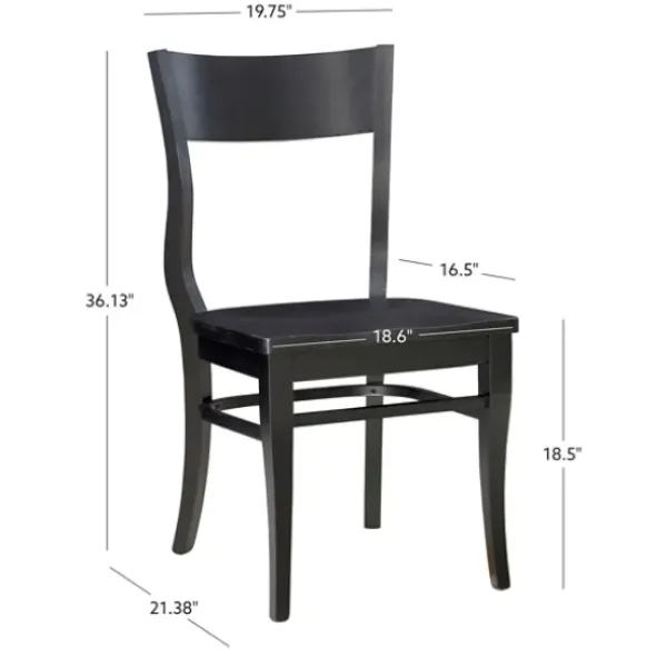 Dining Chairs-Kirkland's Home Midnight Wave Frame Dining Chairs, Set Of 2 Black