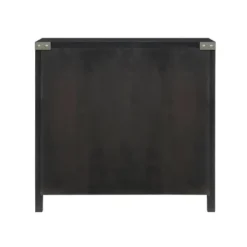 Cabinets & Sideboards-Kirkland's Home Midnight X-Shaped Doors Decorative Chest Black