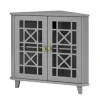 Cabinets & Sideboards-Kirkland's Home Mikie Corner Cabinet Gray