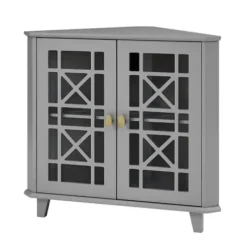 Cabinets & Sideboards-Kirkland's Home Mikie Corner Cabinet Gray