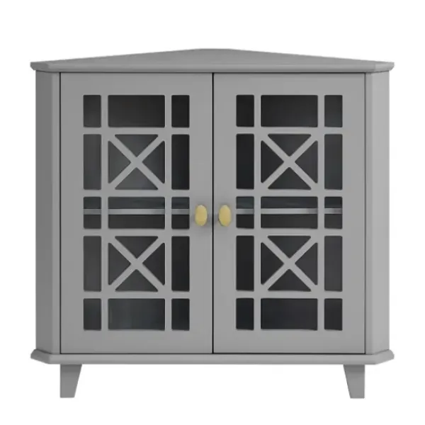 Cabinets & Sideboards-Kirkland's Home Mikie Corner Cabinet Gray