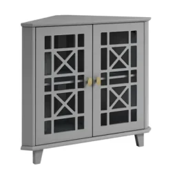 Cabinets & Sideboards-Kirkland's Home Mikie Corner Cabinet Gray