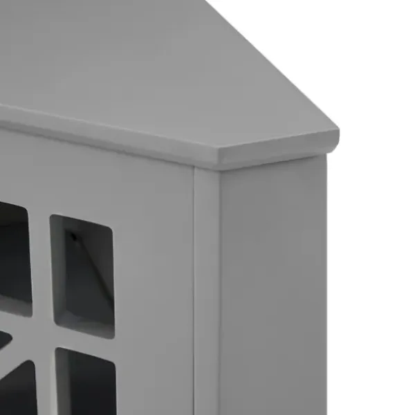 Cabinets & Sideboards-Kirkland's Home Mikie Corner Cabinet Gray