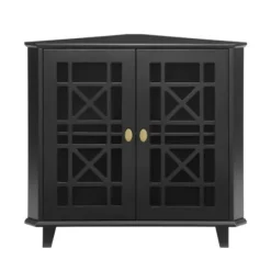 Cabinets & Sideboards-Kirkland's Home Mikie Corner Cabinet Black