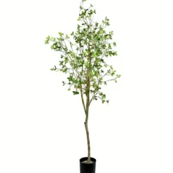 Trees & Topiaries-Kirkland's Home Milan Leaf Tree In Black Planter