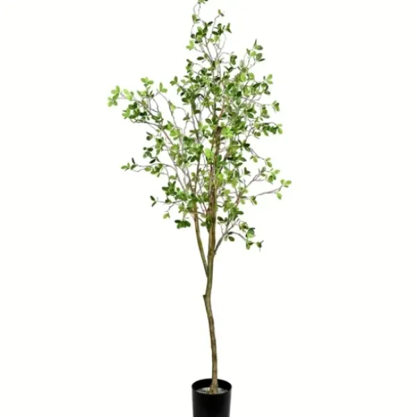 Trees & Topiaries-Kirkland's Home Milan Leaf Tree In Black Planter