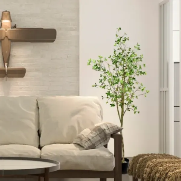 Trees & Topiaries-Kirkland's Home Milan Leaf Tree In Black Planter