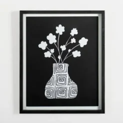 Framed Art-Kirkland's Home Millennial Floral Ii Framed Art Print Black/White