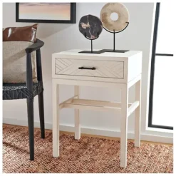 Accent & End Tables-Kirkland's Home Milo Herringbone Accent Table White