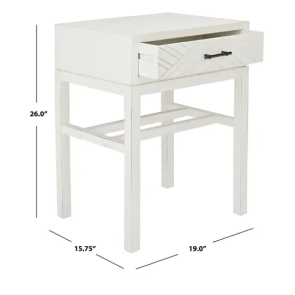 Accent & End Tables-Kirkland's Home Milo Herringbone Accent Table White
