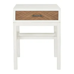 Accent & End Tables-Kirkland's Home Milo Honey Herringbone Accent Table White/Brown