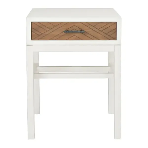 Accent & End Tables-Kirkland's Home Milo Honey Herringbone Accent Table White/Brown