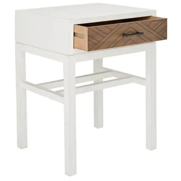 Accent & End Tables-Kirkland's Home Milo Honey Herringbone Accent Table White/Brown