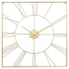 Clocks-Kirkland's Home Minimal Square Open Face Clock Gold