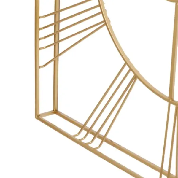 Clocks-Kirkland's Home Minimal Square Open Face Clock Gold