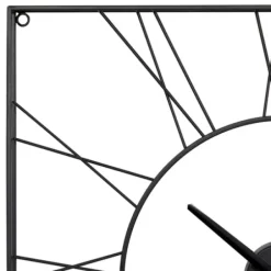Clocks-Kirkland's Home Minimal Square Open Face Clock Black