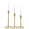 Candle Holders-Kirkland's Home Minimalist Circle Base 3-Pc. Candlestick Set Gold