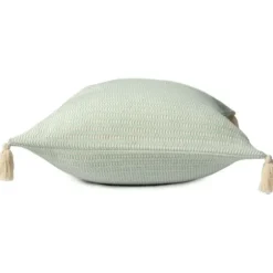 Pillows-Kirkland's Home Mint Trapeze Organic Cotton Throw Pillow Green/Ivory