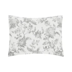 Quilts-Kirkland's Home Miriam Floral & Stripe 3-Pc. King Quilt Set Gray/White