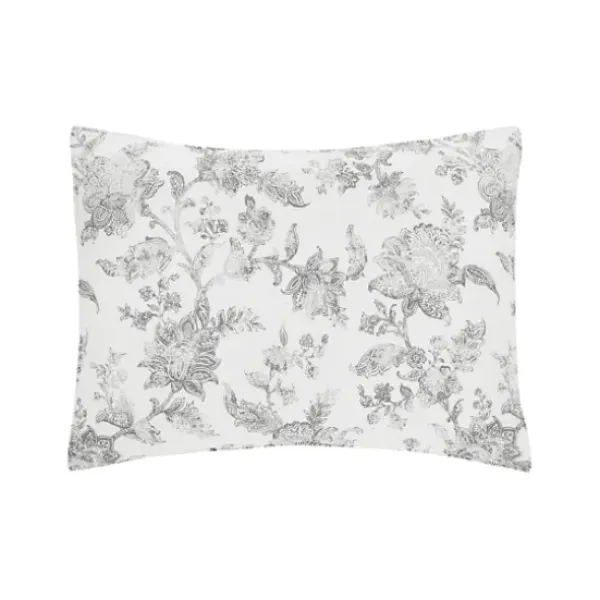 Quilts-Kirkland's Home Miriam Floral & Stripe 3-Pc. King Quilt Set Gray/White