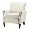 Accent Chairs-Kirkland's Home Miriam Nailhead Trim Armchair Ivory