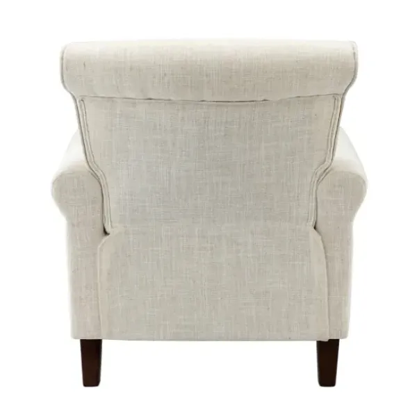 Accent Chairs-Kirkland's Home Miriam Nailhead Trim Armchair Ivory