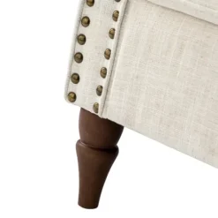 Accent Chairs-Kirkland's Home Miriam Nailhead Trim Armchair Ivory