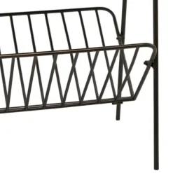 Accent & End Tables-Kirkland's Home Mirror Top Magazine Rack Side Table Black/Gold