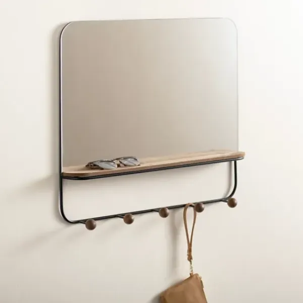 Hooks-Kirkland's Home Mirror With Shelf Wall Hooks