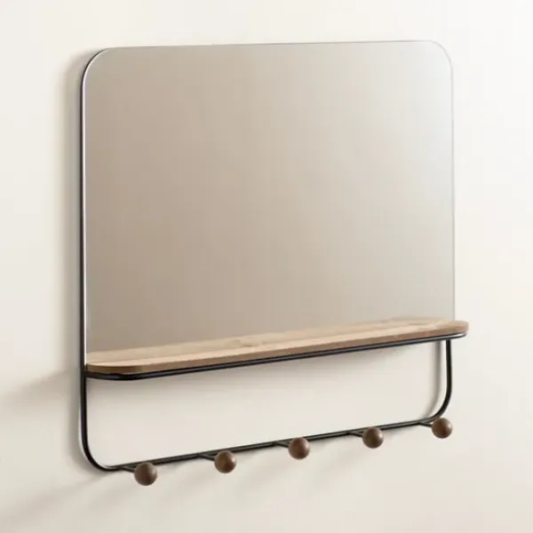 Hooks-Kirkland's Home Mirror With Shelf Wall Hooks