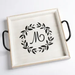 Decorative Trays-Kirkland's Home Mirrored Moroccan Pattern Tray With Gold Edges White/Gold/Multi