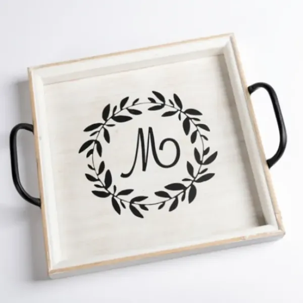 Decorative Trays-Kirkland's Home Mirrored Moroccan Pattern Tray With Gold Edges White/Gold/Multi