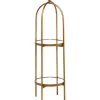 Bookshelves-Kirkland's Home Mirrored Two-Tier Cage Shelf Gold