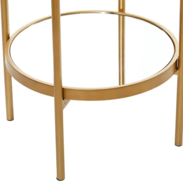 Bookshelves-Kirkland's Home Mirrored Two-Tier Cage Shelf Gold