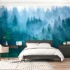 Wall Murals & Wall Decals-Kirkland's Home Misty Forest Peel And Stick Wall Mural Blue/Green