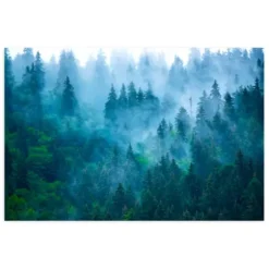 Wall Murals & Wall Decals-Kirkland's Home Misty Forest Peel And Stick Wall Mural Blue/Green