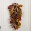 Wreaths-Kirkland's Home Mixed Fall Foliage Teardrop Swag Orange/Brown
