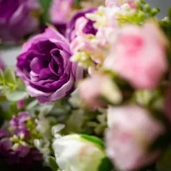 Stems & Bouquets-Kirkland's Home Mixed Floral And Foliage Bouquets, Set Of 3 Pink/Purple/White