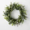 Wreaths-Kirkland's Home Mixed Greens And Wildflowers Wreath, 22 In. Green/White