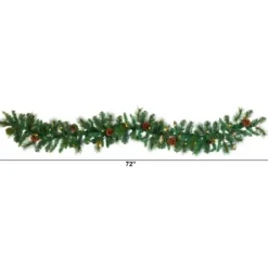 Arrangements & Greenery-Kirkland's Home Mixed Pine Clear Led Lighted Garland Green