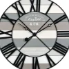 Clocks-Kirkland's Home Mixed Plank And Black Metal Wall Clock