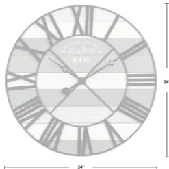 Clocks-Kirkland's Home Mixed Plank And Black Metal Wall Clock