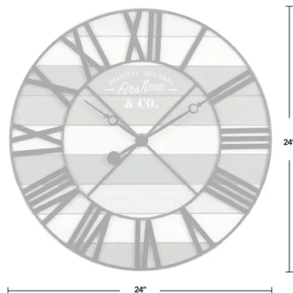 Clocks-Kirkland's Home Mixed Plank And Black Metal Wall Clock